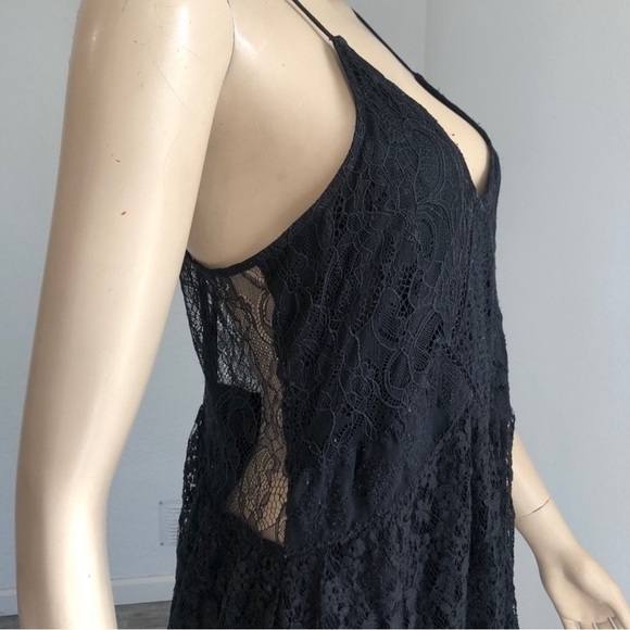 ZARA WOMAN black lace mini dress size:M - Picture 7 of 15